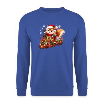 Niedliches Eichhörnchen Mit - Unisex Pullover - Royalblau - Vorne - Alina (178cm) & Michal (187cm)