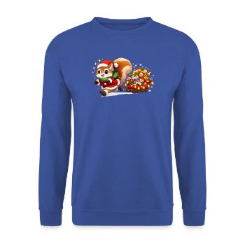 Niedliches Eichhörnchen Mit - Unisex Pullover - Royalblau - Vorne - Alina (178cm) & Michal (187cm)