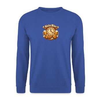 Kein Bier vor Vier Uhr - Unisex Pullover - Royalblau - Vorne - Alina (178cm) & Michal (187cm)