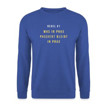 Prag Geheimnisregel - Unisex Pullover - Royalblau - Vorne - Alina (178cm) & Michal (187cm)