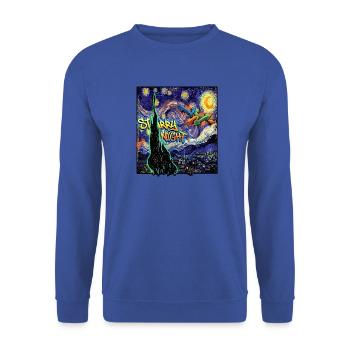 Van Goghs Sternennacht Wildstyle Burner - Unisex Pullover - Royalblau - Vorne - Alina (178cm) & Michal (187cm)