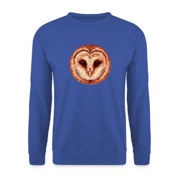 schleiereule Kopf,  Eulenporträt - Unisex Pullover - Royalblau - Vorne - Alina (178cm) & Michal (187cm)