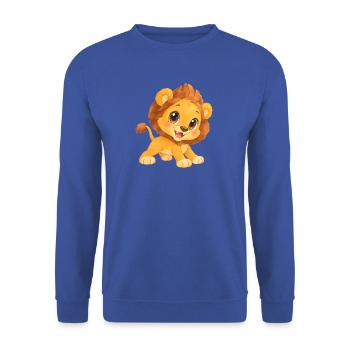 Löwe – niedliches Löwenkind - Unisex Pullover - Royalblau - Vorne - Alina (178cm) & Michal (187cm)