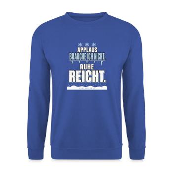 Applaus Brauche Ich Nicht - Winterdienst - Unisex Pullover - Royalblau - Vorne - Alina (178cm) & Michal (187cm)