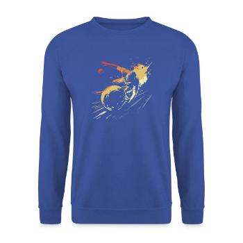 Bowler Skizze Retro Look - Unisex Pullover - Royalblau - Vorne - Alina (178cm) & Michal (187cm)