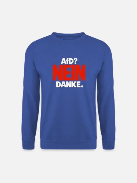 AfD? Nein danke – Statement in Rot und Weiß - Unisex Pullover - Royalblau