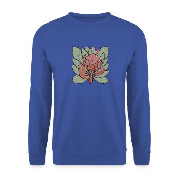 Protea in Schichten - Unisex Pullover - Royalblau - Vorne - Alina (178cm) & Michal (187cm)
