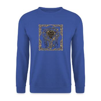 Schwarze Fledermausblume Tacca Chantrieri - Unisex Pullover - Royalblau - Vorne - Alina (178cm) & Michal (187cm)