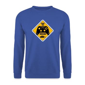 Start des Ladens des Missionsleiters - Unisex Pullover - Royalblau - Vorne - Alina (178cm) & Michal (187cm)