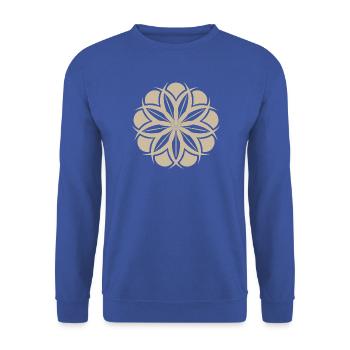 Mandala Blütenstern Ethno Beige - Unisex Pullover - Royalblau - Vorne - Alina (178cm) & Michal (187cm)