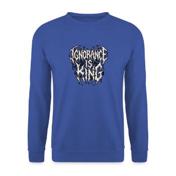 Ignorance Is King Heavy Metal - Unisex Pullover - Royalblau - Vorne - Alina (178cm) & Michal (187cm)