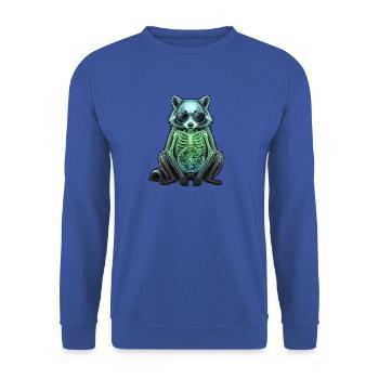 Röntgen Pizza Waschbär - Unisex Pullover - Royalblau - Vorne - Alina (178cm) & Michal (187cm)