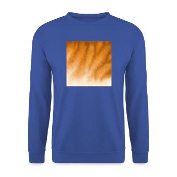 Orangetiger Fellmuster - Unisex Pullover - Royalblau - Vorne - Alina (178cm) & Michal (187cm)