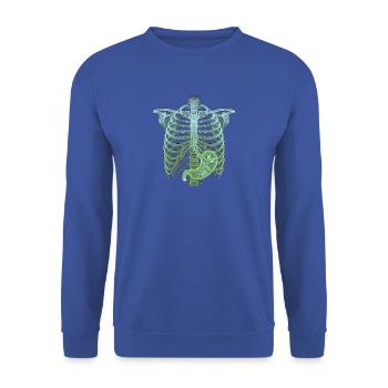Röntgen Halloween Handwerker - Unisex Pullover - Royalblau - Vorne - Alina (178cm) & Michal (187cm)