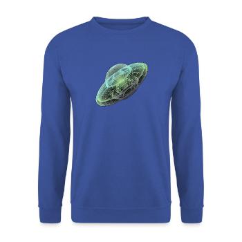 Röntgen Untertasse Ufo Aliens - Unisex Pullover - Royalblau - Vorne - Alina (178cm) & Michal (187cm)