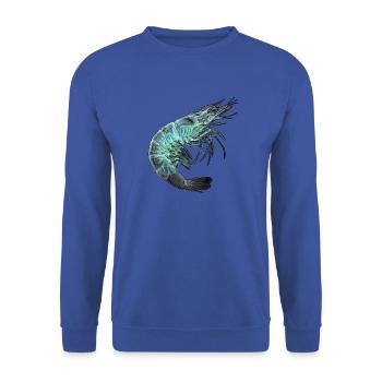 Röntgen Garnele Seafood - Unisex Pullover - Royalblau - Vorne - Alina (178cm) & Michal (187cm)