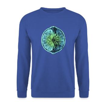 Limette Röntgen Design - Unisex Pullover - Royalblau - Vorne - Alina (178cm) & Michal (187cm)
