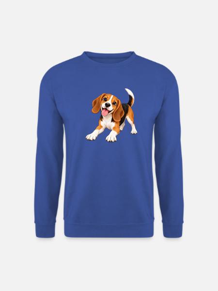 Fröhlicher Beagle Clipart - Unisex Pullover - Royalblau