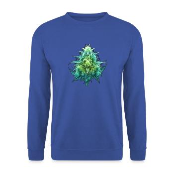 Röntgen Cannabis Blüte - Unisex Pullover - Royalblau - Vorne - Alina (178cm) & Michal (187cm)