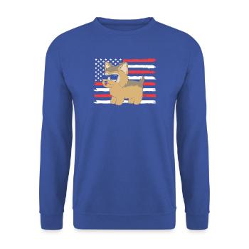 Yorkshire Terrier - Unisex Pullover - Royalblau - Vorne - Alina (178cm) & Michal (187cm)
