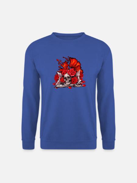 Rosenknochen Gothic Flammenrose - Unisex Pullover - Royalblau