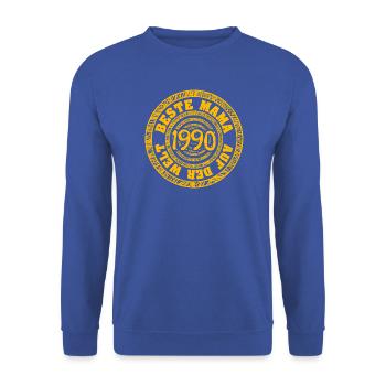 1990 - Unisex Pullover - Royalblau - Vorne - Alina (178cm) & Michal (187cm)