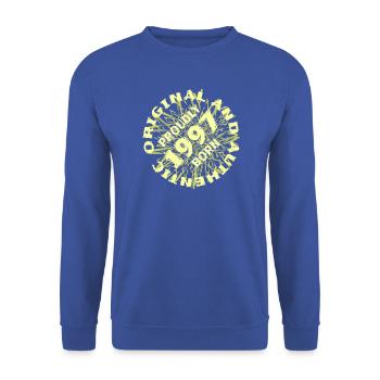 Authentisch 1997 - Unisex Pullover - Royalblau - Vorne - Alina (178cm) & Michal (187cm)