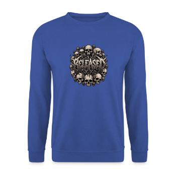 Death Metal Released - Unisex Pullover - Royalblau - Vorne - Alina (178cm) & Michal (187cm)