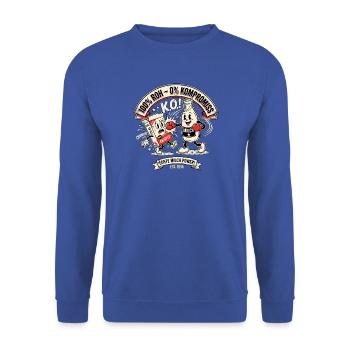 Rohmilch Roh Milch Gottesnahrung - Unisex Pullover - Royalblau - Vorne - Alina (178cm) & Michal (187cm)