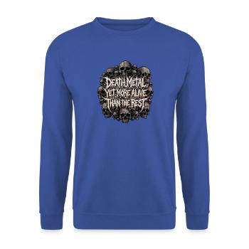 Death Metal Lebt - Unisex Pullover - Royalblau - Vorne - Alina (178cm) & Michal (187cm)