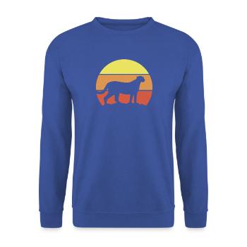 Gepard Retro Style - Unisex Pullover - Royalblau - Vorne - Alina (178cm) & Michal (187cm)