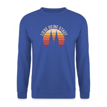 Köln Liebe Deine Stadt Kölner Kölle Karneval Köln - Unisex Pullover - Royalblau - Vorne - Alina (178cm) & Michal (187cm)