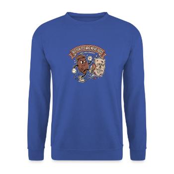 Kakao Wahrheit Ernährung Gesundheit - Unisex Pullover - Royalblau - Vorne - Alina (178cm) & Michal (187cm)