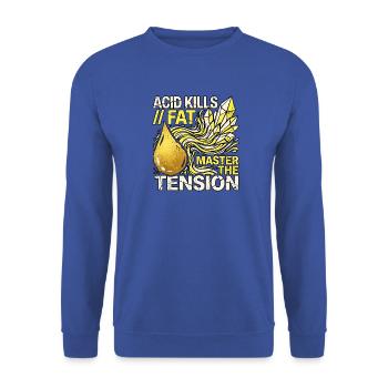 Öl Meister - Unisex Pullover - Royalblau - Vorne - Alina (178cm) & Michal (187cm)