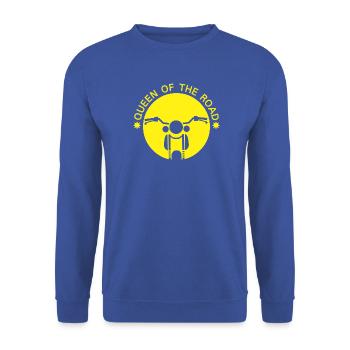 Königin der Straße Motorrad-Design - Unisex Pullover - Royalblau - Vorne - Alina (178cm) & Michal (187cm)