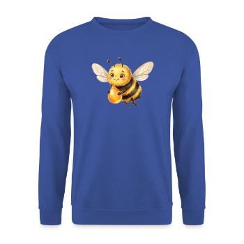 Süße Honigbiene mit Tropfen - Unisex Pullover - Royalblau - Vorne - Alina (178cm) & Michal (187cm)