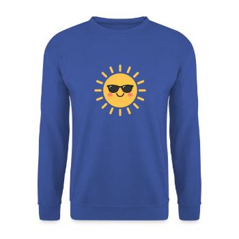 Fröhliche Sonne mit Sonnenbrille - Unisex Pullover - Royalblau - Vorne - Alina (178cm) & Michal (187cm)