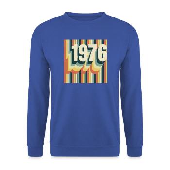 Vintage 1976 - Unisex Pullover - Royalblau - Vorne - Alina (178cm) & Michal (187cm)