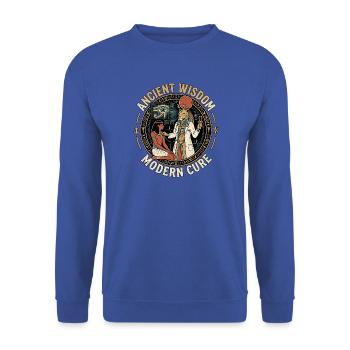 Arzt Stethoskop Horusauge - Unisex Pullover - Royalblau - Vorne - Alina (178cm) & Michal (187cm)