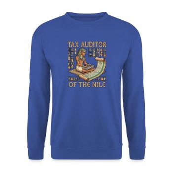 Pharao Buchhalter bilanziert Erntesteuern Excel - Unisex Pullover - Royalblau - Vorne - Alina (178cm) & Michal (187cm)