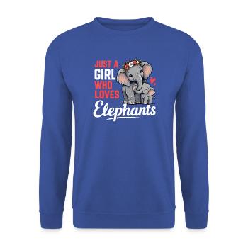 Leicht abgelenkt vom wilden Elefanten-Safari-Tier - Unisex Pullover - Royalblau - Vorne - Alina (178cm) & Michal (187cm)
