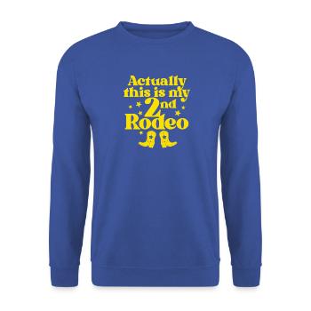 Mein zweites Rodeo - Unisex Pullover - Royalblau - Vorne - Alina (178cm) & Michal (187cm)