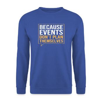 Event Planer - Unisex Pullover - Royalblau - Vorne - Alina (178cm) & Michal (187cm)