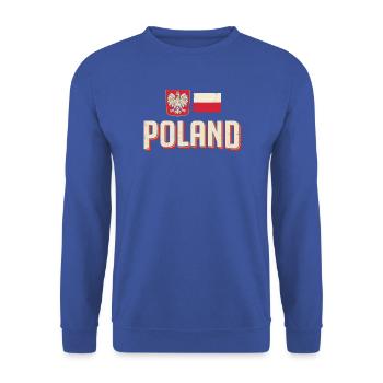 Polen Emblem Retro Flagge - Unisex Pullover - Royalblau - Vorne - Alina (178cm) & Michal (187cm)