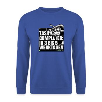 Büro Faultier - Unisex Pullover - Royalblau - Vorne - Alina (178cm) & Michal (187cm)
