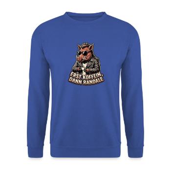 Kaffee Randale Wildschwein - Unisex Pullover - Royalblau - Vorne - Alina (178cm) & Michal (187cm)