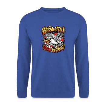 Pommes Möwe - Unisex Pullover - Royalblau - Vorne - Alina (178cm) & Michal (187cm)