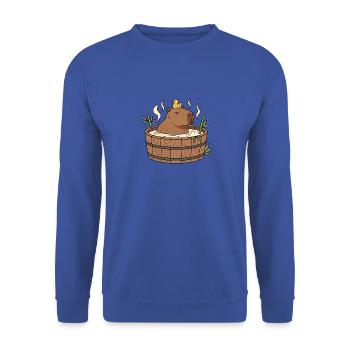 Bade Tier - Unisex Pullover - Royalblau - Vorne - Alina (178cm) & Michal (187cm)