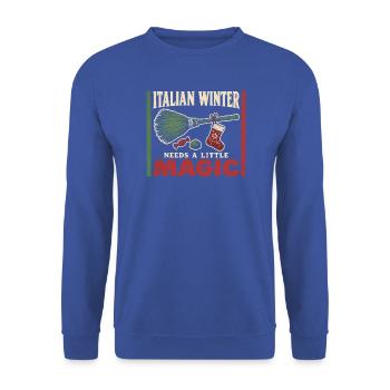 La Befana Italienische Epiphanie Weihnachtshexe - Unisex Pullover - Royalblau - Vorne - Alina (178cm) & Michal (187cm)
