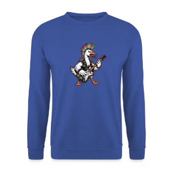 Punker Gans - Unisex Pullover - Royalblau - Vorne - Alina (178cm) & Michal (187cm)